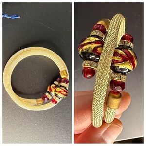 Stauer Murano Wrap Around Murano Bracelet (Red) red gold glass Dust Bag Venice